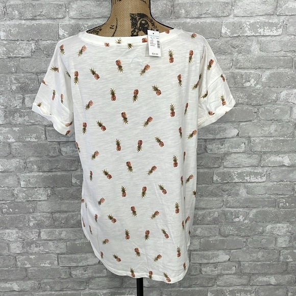 Maurices 24/7 Pineapple Print Drop Shoulder Tee - Picture 4 of 5